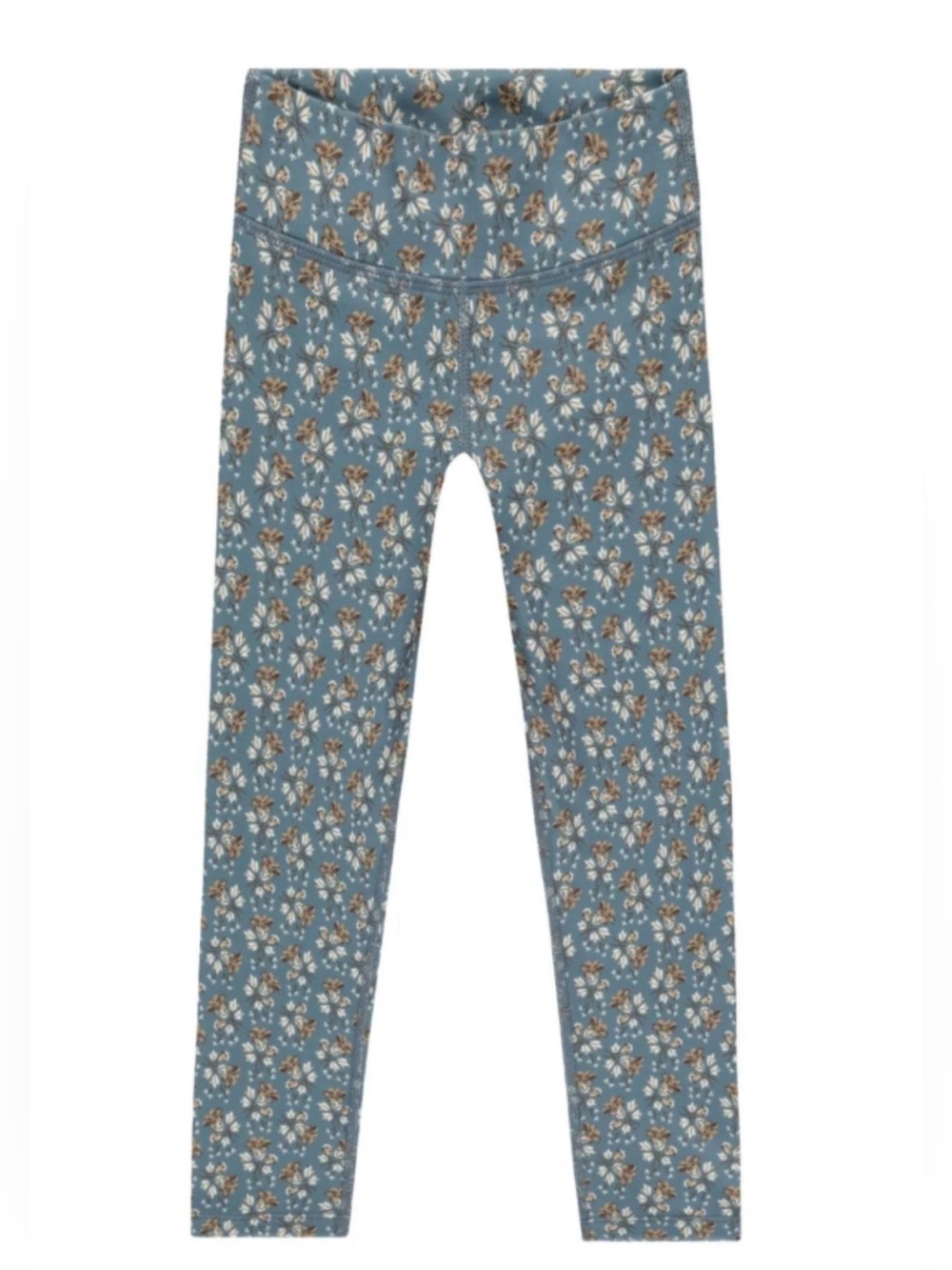 Rylee + Cru Blue Floral Kids Leggings